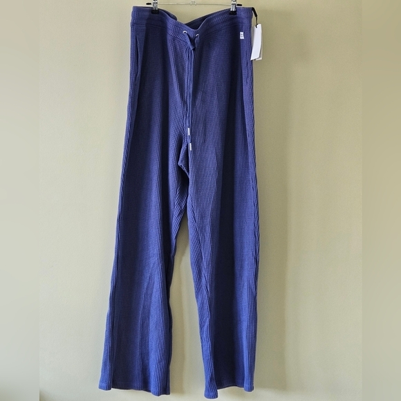 Calvin Klein Performance Plus blue waffle knit thermal activte lounge pants 2X - Picture 11 of 16